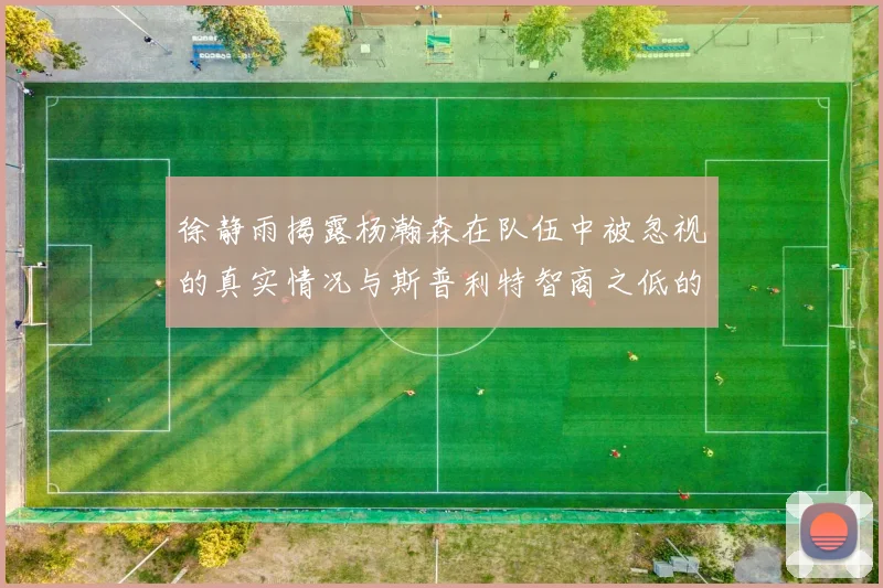 徐静雨揭露杨瀚森在队伍中被忽视的真实情况与斯普利特智商之低的尴尬真相